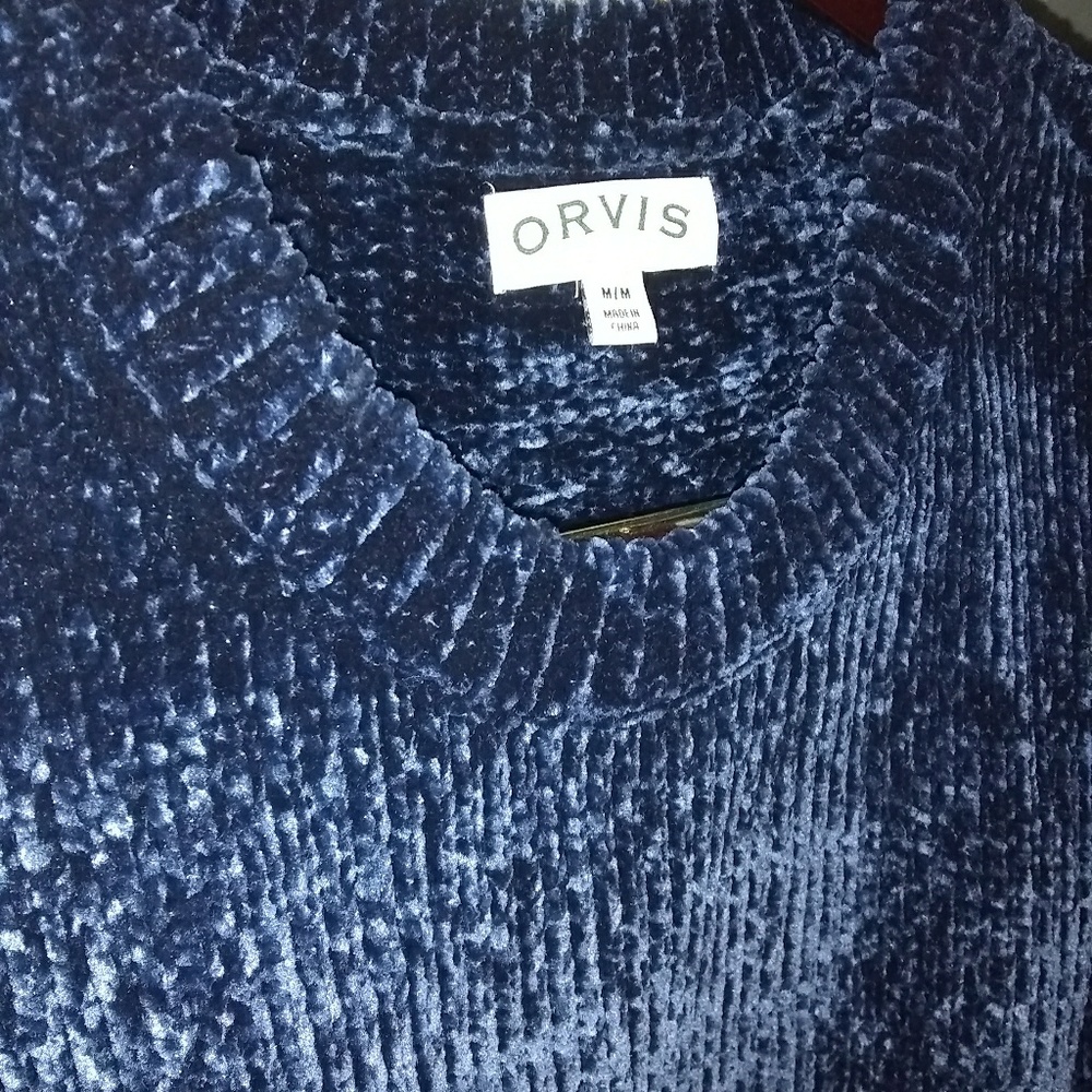 Orvis sweater pretty blue color, so soft